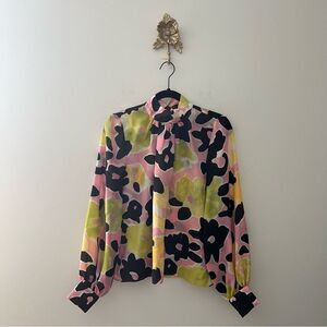 Stine Goya Eddy Textured Floral Print Top XS